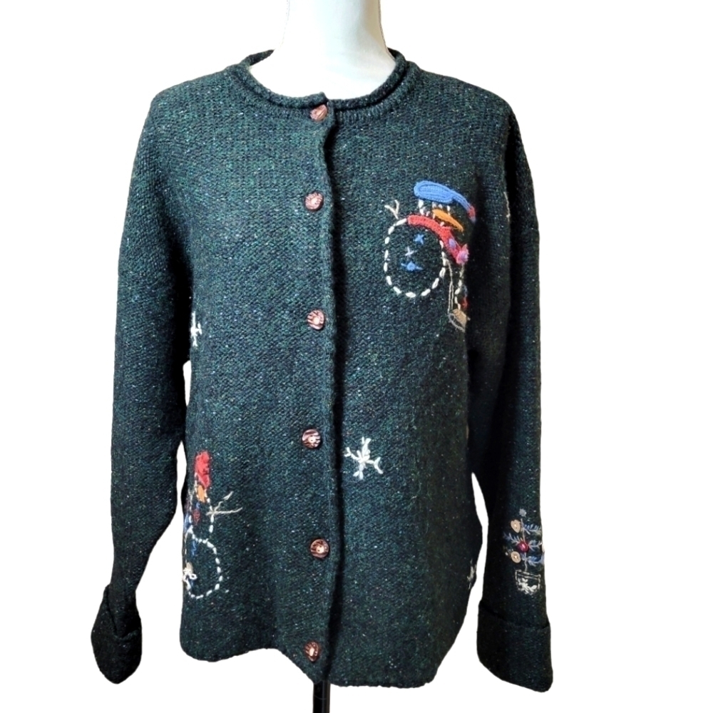 CHRISTMAS Sweater by Woolrich Vintage Snowman Womens Size Medium